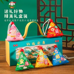 【现货速发】新款端午节香包香囊艾草驱蚊香包礼品三角粽挂件节日礼盒国风随身配饰