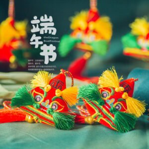 【现货速发】新款新端午节五彩绳五月节刺绣小老虎香包挂脖款虎头项链端午香囊