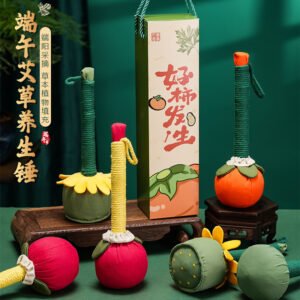 【现货速发】新款创意礼品柿柿如意艾草锤手工按摩锤养生锤活动小礼品端午节伴手礼