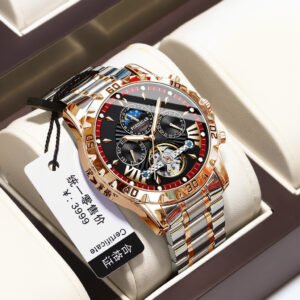 【現貨速發】新款瑞士品牌防水新款全自動機械錶男士手錶腕錶直播外貿爆款一件代發