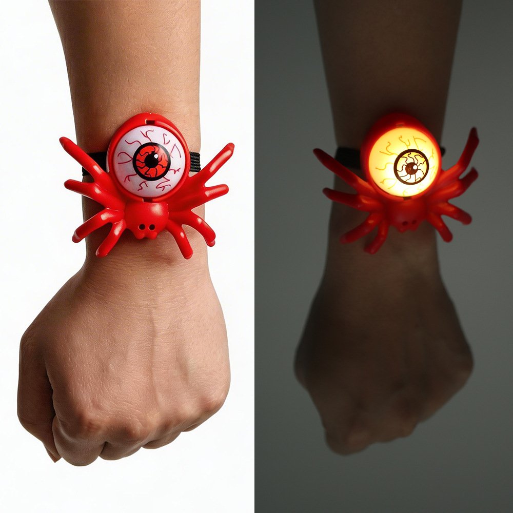 Halloween Spider Wristband Toy Kids Luminous Party Prop Decor Bracelet Watch - 图片 8