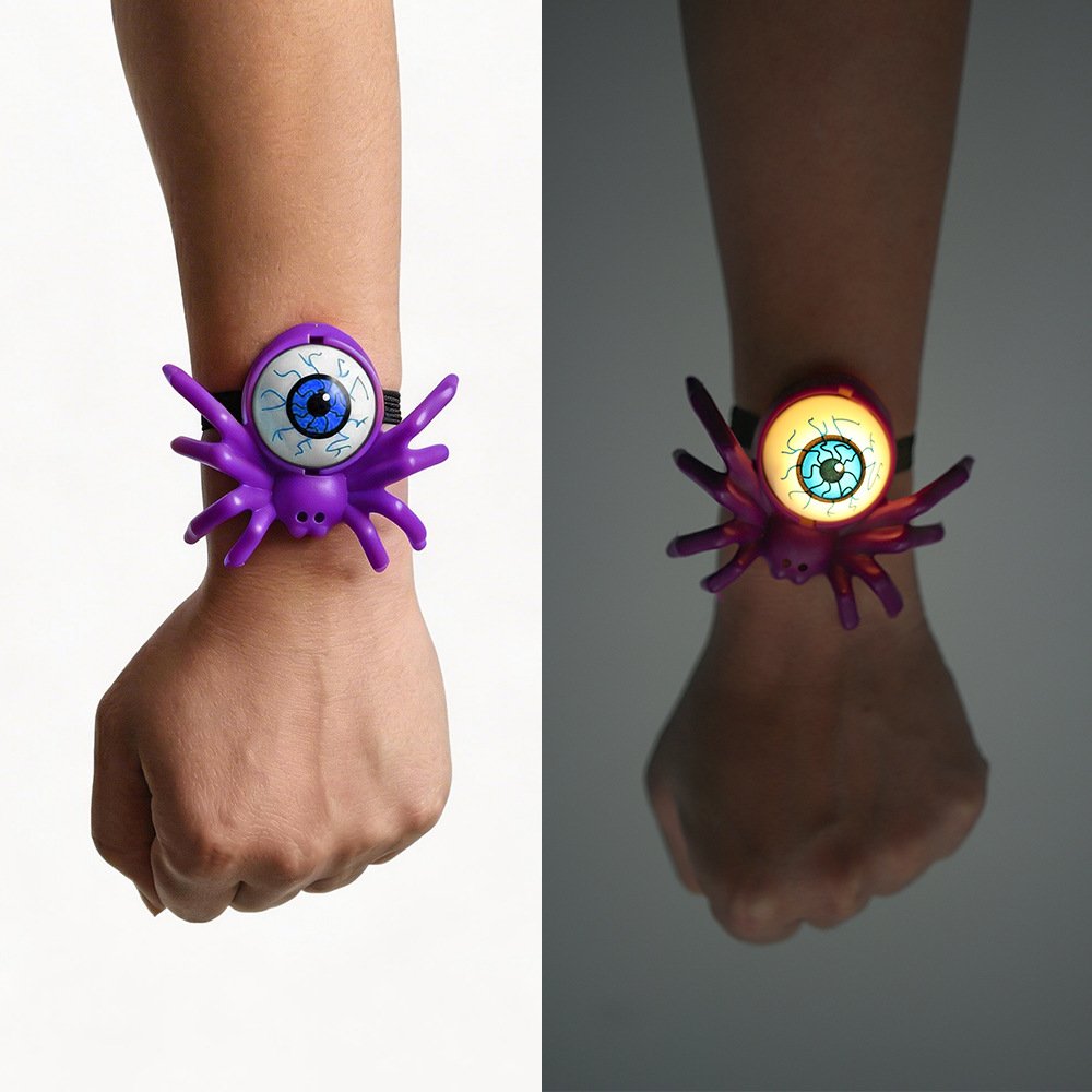 Halloween Spider Wristband Toy Kids Luminous Party Prop Decor Bracelet Watch - 图片 9