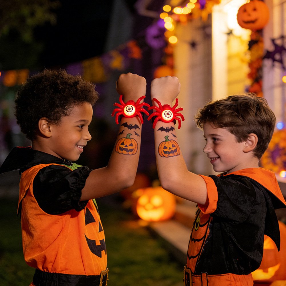 Halloween Spider Wristband Toy Kids Luminous Party Prop Decor Bracelet Watch - 图片 4