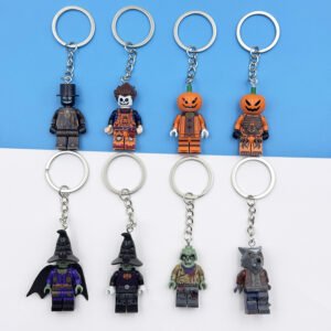 Halloween Building Block Keychain Bag Charm - Witch, Pumpkin, Werewolf, Vampire Assembleable Keyring Pendant