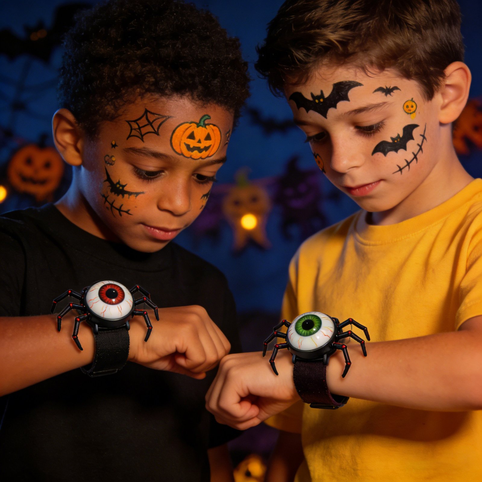 Halloween Spider Wristband Toy Kids Luminous Party Prop Decor Bracelet Watch - 图片 3