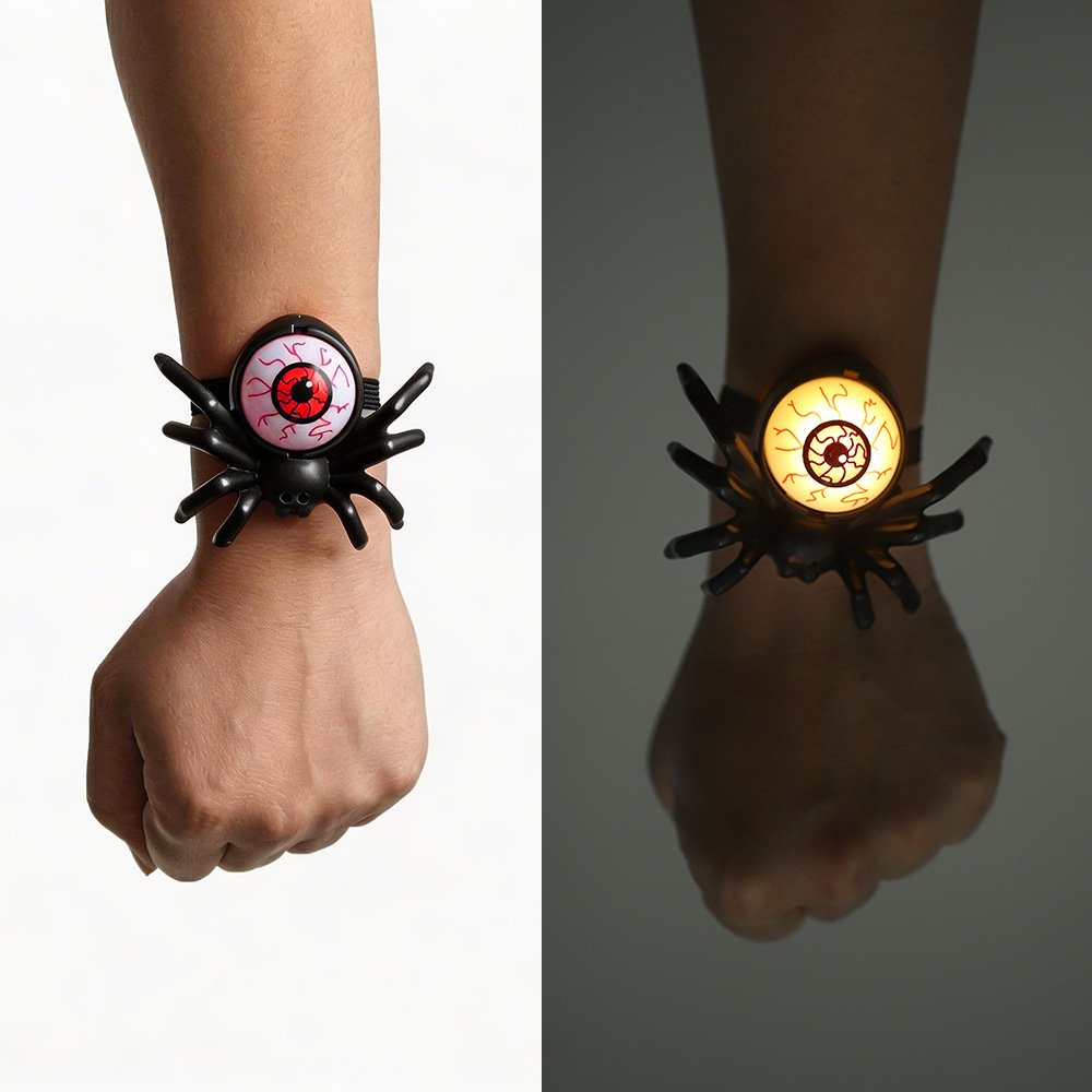 Halloween Spider Wristband Toy Kids Luminous Party Prop Decor Bracelet Watch - 图片 6