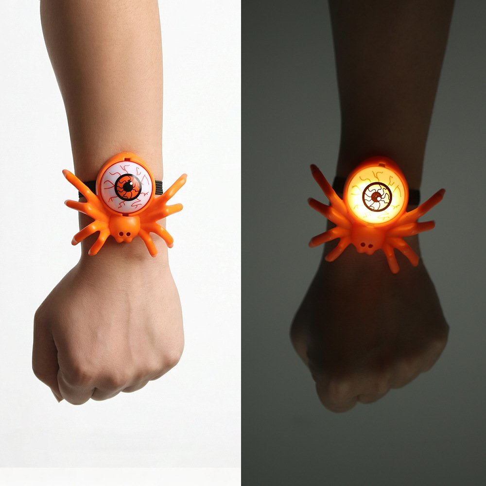 Halloween Spider Wristband Toy Kids Luminous Party Prop Decor Bracelet Watch - 图片 7