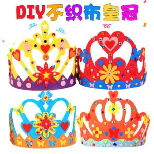 Kids DIY Handcrafted Crown Party Hat Birthday Cap Creative Arts & Crafts Kit for Kindergarten