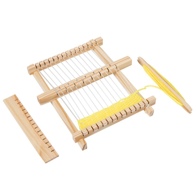 Kids Wooden Weaving Loom Toy DIY Handcrafted Assembly Science Craft Kit for Kindergarten - 图片 5
