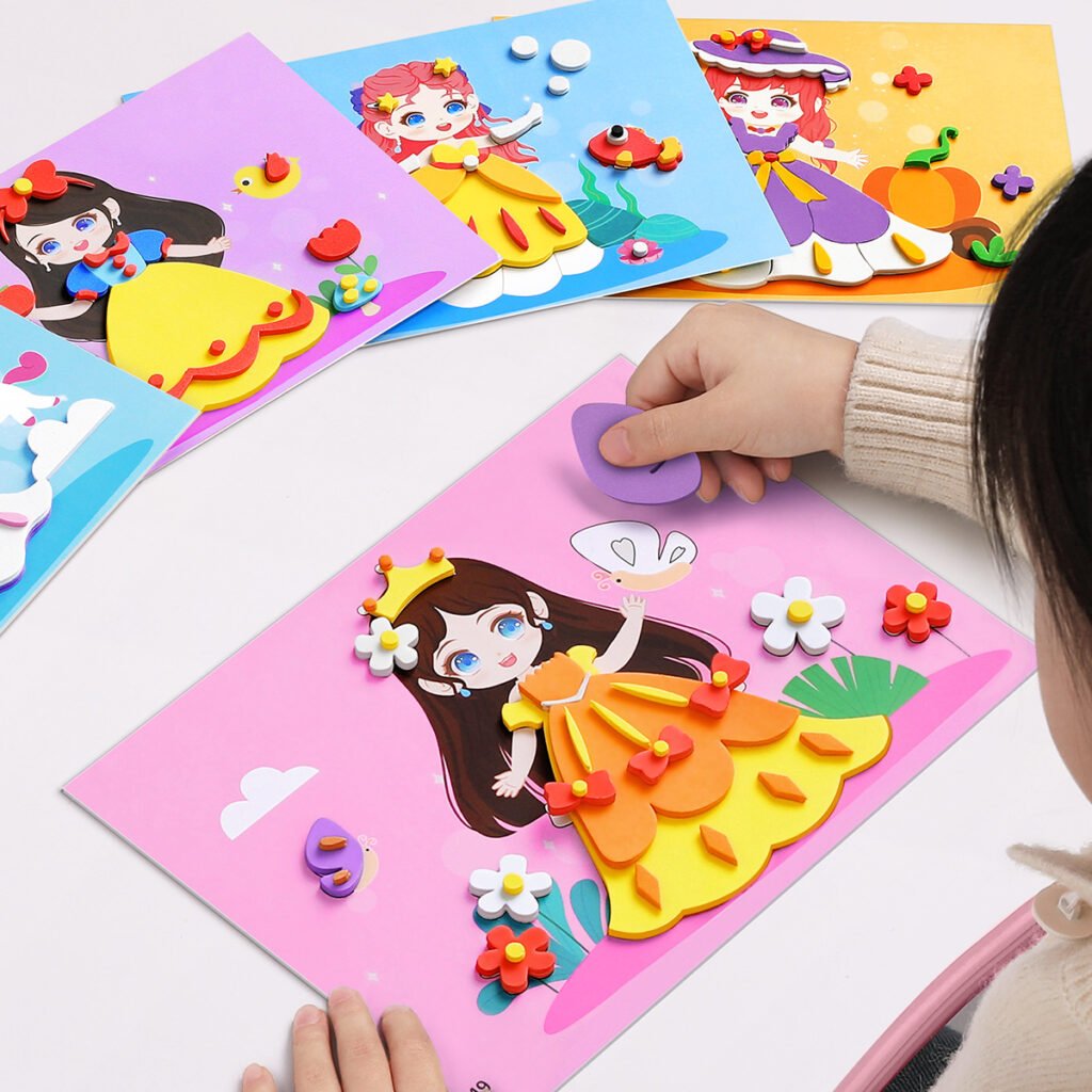 Kids 3D EVA Foam Sticker Craft Kit DIY Handmade Puzzle Collage Arts and Crafts for Kindergarten Children