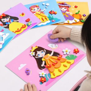 Kids 3D EVA Foam Sticker Craft Kit DIY Handmade Puzzle Collage Arts and Crafts for Kindergarten Children