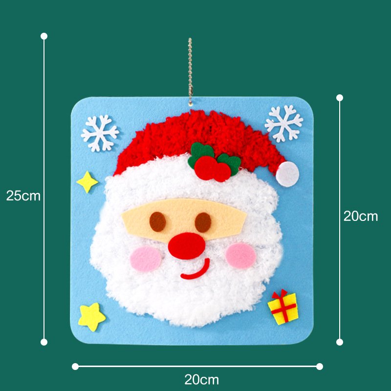 DIY Yarn Painting Kit Cartoon Punch Needle Embroidery Kit Kids Christmas Handmade Educational Toys - 图片 4