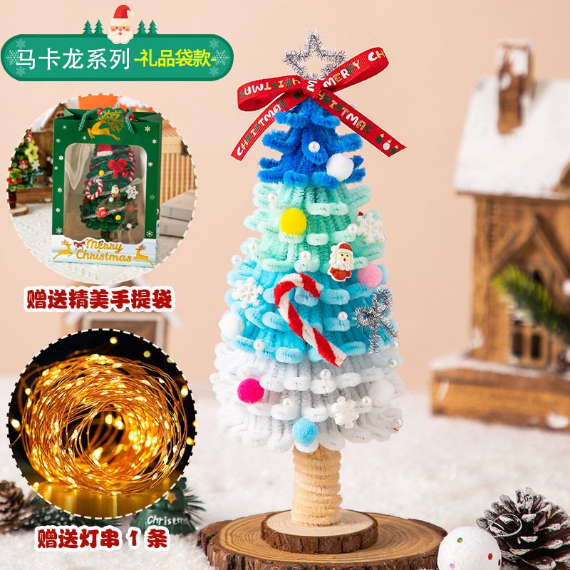 DIY Chenille Stems Christmas Tree Craft Kit - Homemade Christmas Ornament Car Hanging Decor & Headband Set with String Lights - 图片 13