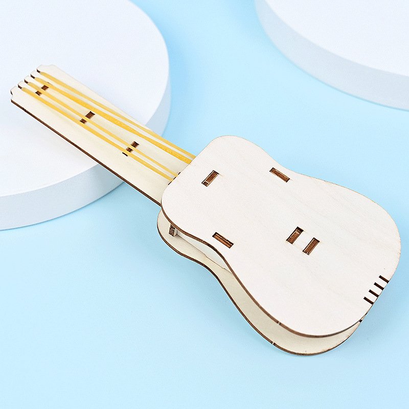 DIY Rubber Band Guitar Science Kits - Educational Wooden Musical Craft Toy for Kids & Kindergarten STEM Learning - 图片 3