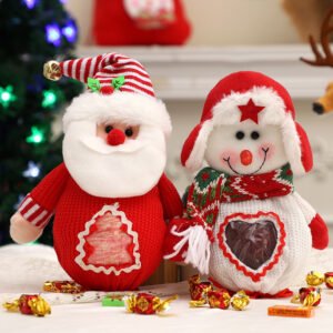 Christmas Gift Bag Cute Cartoon Apple Packaging Bag DIY Holiday Treat Pouch with Handles