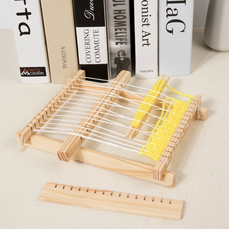 Kids Wooden Weaving Loom Toy DIY Handcrafted Assembly Science Craft Kit for Kindergarten - 图片 4
