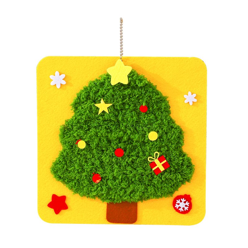 DIY Yarn Painting Kit Cartoon Punch Needle Embroidery Kit Kids Christmas Handmade Educational Toys - 图片 5