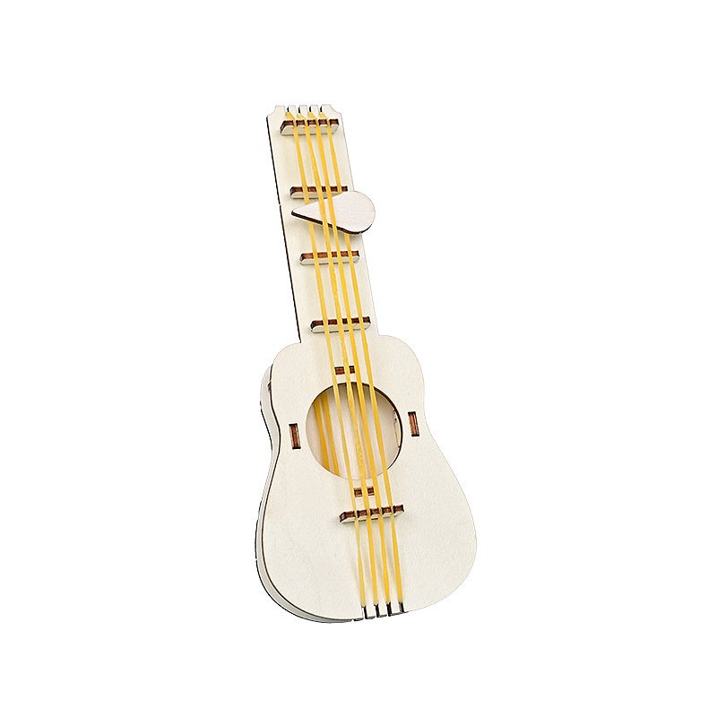 DIY Rubber Band Guitar Science Kits - Educational Wooden Musical Craft Toy for Kids & Kindergarten STEM Learning - 图片 5