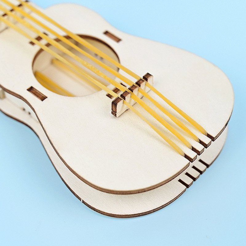 DIY Rubber Band Guitar Science Kits - Educational Wooden Musical Craft Toy for Kids & Kindergarten STEM Learning - 图片 4